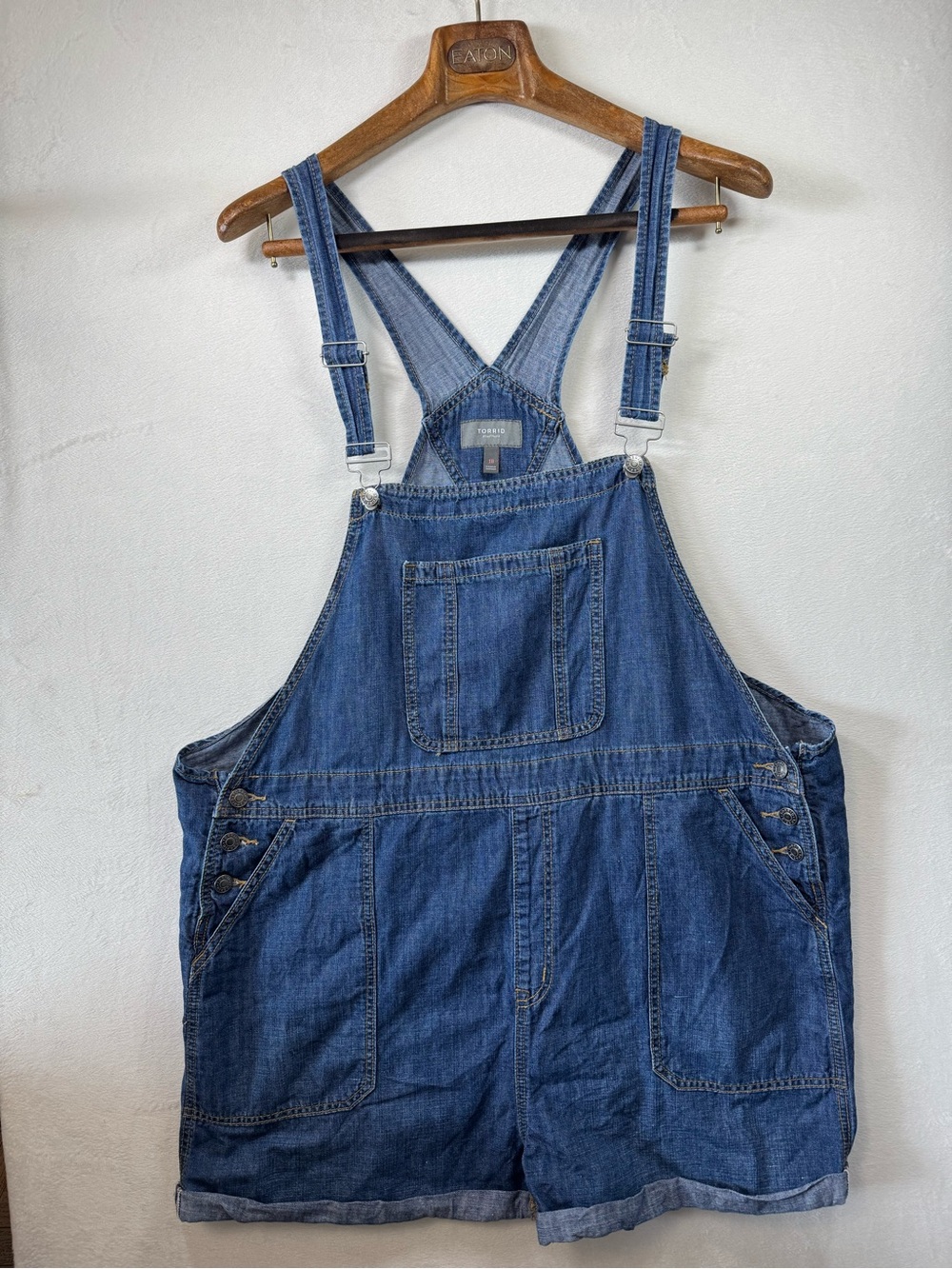 torrid Relax Dark Denim Overall short jumpsuit Jeans - size 18